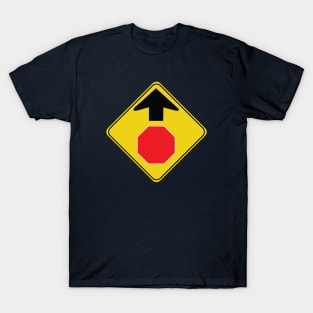 Caution Road Sign Stop Ahead T-Shirt